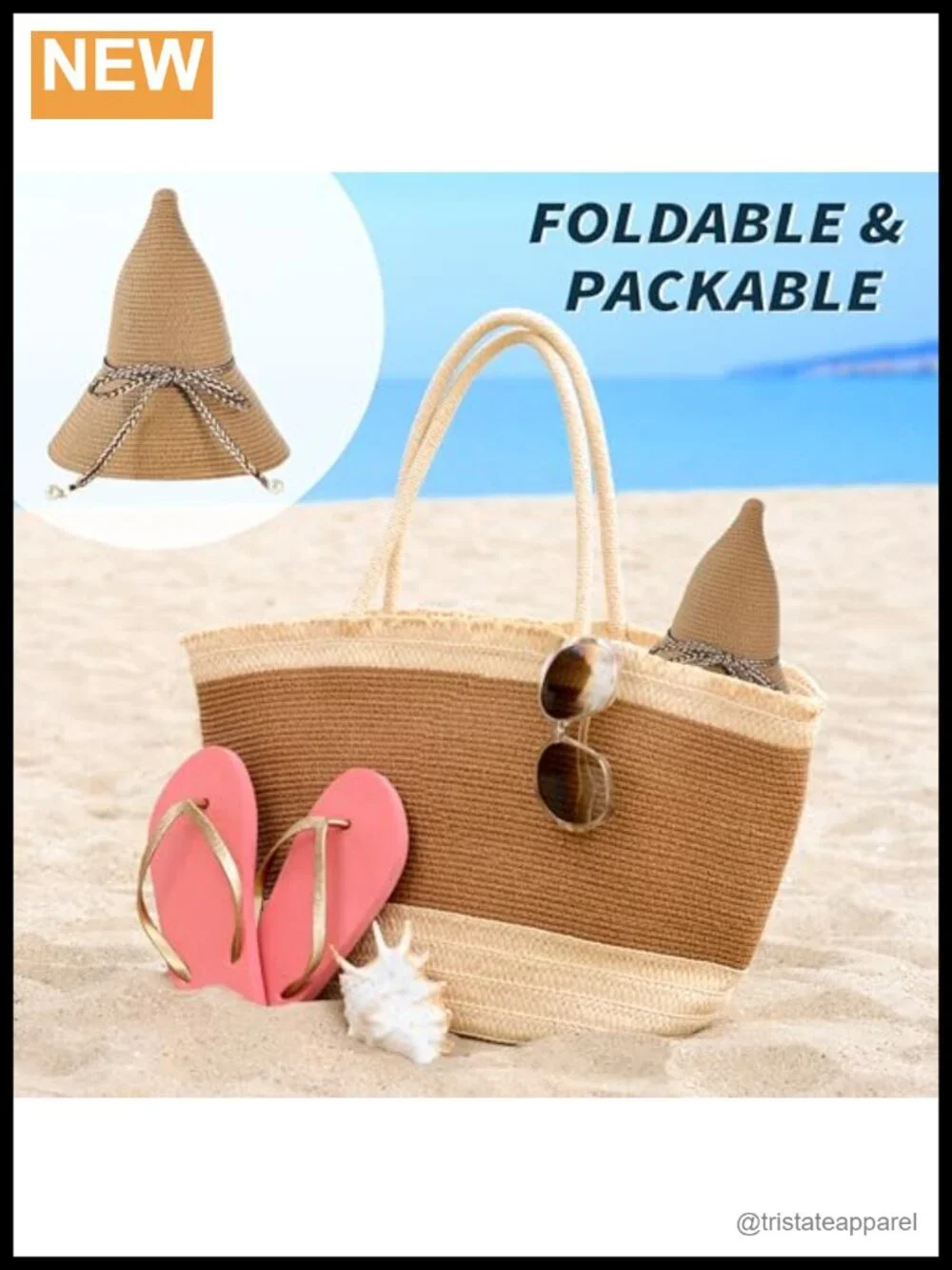 UPF 50+ Straw Sun Hat Women Wide Brim Packable Beach